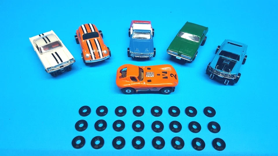 24 396 AFX Aurora Thunderjet Tjet Bachmann Stock Silicona Ranura Coche Neumáticos C1 Foto 1 de 1