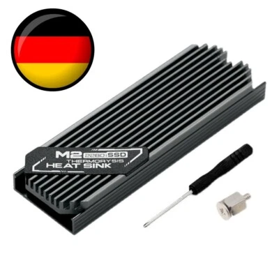 M.2 Kühlkörper SSD 2280 NVMe Kühler Aluminium Heat Sink cooling Kühler Grey Grau - Bild 1 von 4