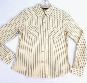 VTG American Eagle Outfitters Women M Blouse Yellow Pearl Snap Western Hong Kong - Picture 1 of 17