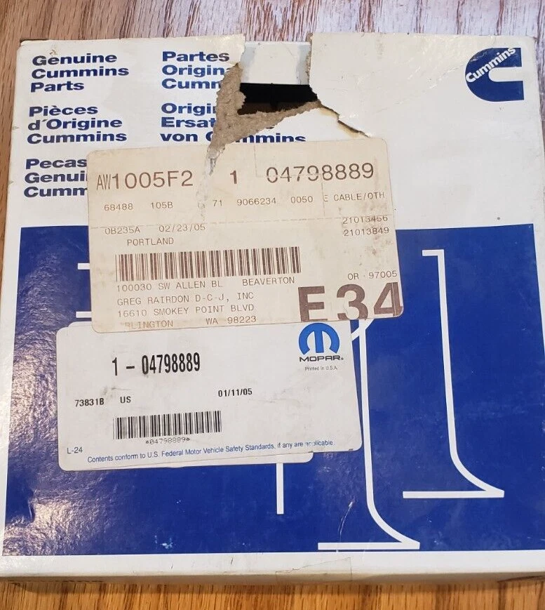 DODGE RAM 5.9 CUMMINS DIESEL ENGINE BLOCK HEATER CORD WIRING HARNESS NEW MOPAR - Image 1 of 1