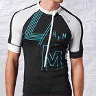Reebok Lesmills Cycle Men's Jersey Wheel Shirt Black/White/Turquoise