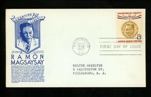 US FDC #1096 Anderson M-1 1957 Washington DC Ramon Magsaysay Philippines - Picture 1 of 2