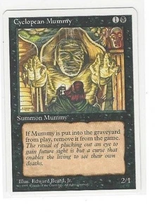 1995 MTG MAGIC THE GATHERING 4TH. FOURTH EDITION BLACK CYCLOPEAN MUMMY - SUMMON - Picture 1 of 2