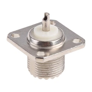 Connector UHF SO239 Female Jack 4-holes Flange Solder for Panel Mount RF Coaxial - Zdjęcie 1 z 6