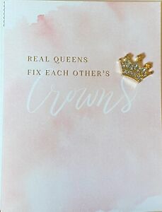Papyrus REAL QUEENS FIX EACH OTHERS CROWNS Friendship greeting card