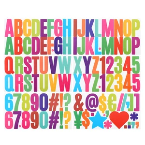 Alphabet Letters Numbers Stickers, 6 Sheets Self Adhesive Large Decal, Colorful - Picture 1 of 6