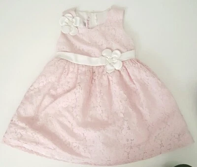 Vestido de encaje floral rosa para niña Jessica Ann talla 3T Foto 1 de 3