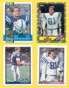 1986-1991 Topps Bowman PAT BEACH Indianapolis Colts lote de 4 tarjetas tarjeta de novato tarjeta de radiocontrol - Imagen 1 de 1