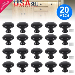 20 Pack Kitchen Cabinet Knobs Hardware Drawer Cupboard Handle Pulls Black Round - Picture 1 of 14