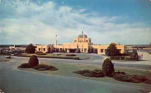 Luftansicht des städtischen Flughafens Tulsa Vintage Autos Tulsa, OK Vintage 1950er Postkarte - Bild 1 von 2