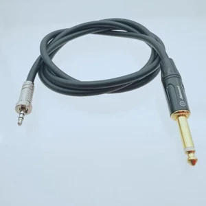 3.5mm 1/8" Screw Lock to 6.35mm 1/4" Jack Guitar Cable For Sennheiser Wireless - Picture 1 of 3