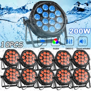 210W RGBW Par Stage Light Waterproof IP65 DJ Lights 14 LED DMX512 Strobe Beam - Picture 1 of 12