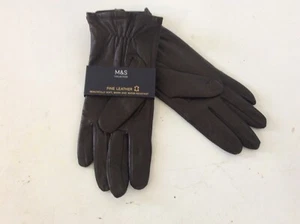 BRANDNEUE DAMEN LEDERHANDSCHUHE BRAUN FARBE MITTELGRÖSSE - Bild 1 von 10