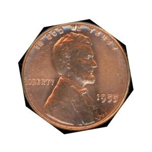 Lincoln Cent 1955 brillante rollo sin circular en tubo de plástico - Imagen 1 de 2