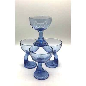 Four Gorgeous Very Collectible Bromiolo Rocco Jerba Blue Goblets Great Shape - Picture 1 of 10