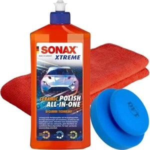 Autopolitur Set SONAX XTREME Ceramic Polish All-in-One+ Lackpuck XL blau & Tuch - Bild 1 von 4