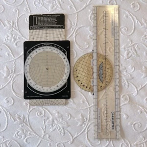 Vintage 80er Jahre Jeppesen Sanderson Flugcomputer und CP-R Plotter. - Bild 1 von 5