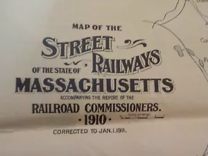 Map Street Railways of the State of Massachusetts 1910 -1911 DAMAGE - Picture 1 of 7