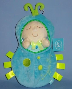 Manhattan Toy Co-Plush-Snuggle Bug Pod-11"-Blue 2 pc-Soft Baby Toy-6 m+-NEW/tags - Picture 1 of 6