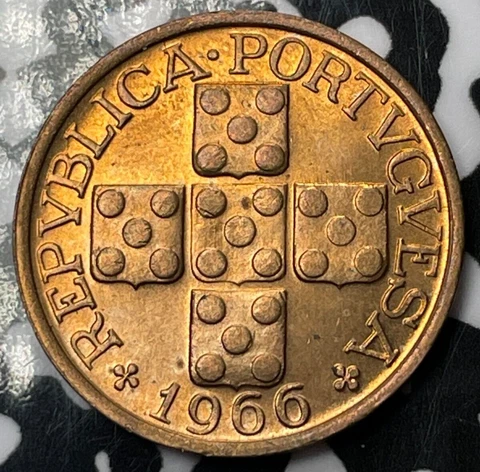 1966 Portugal 20 Centavos Lot#M4110 High Grade! Beautiful! Cover