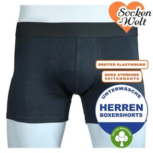 Bequeme nahtlose Herren Boxer Shorts mit Baumwolle uni-schwarz 3 Stück - Bild 1 von 1