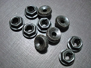 10 pcs 1/4" emblem name plate script thread cutting sealer nuts Chevy Cadillac - Picture 1 of 5