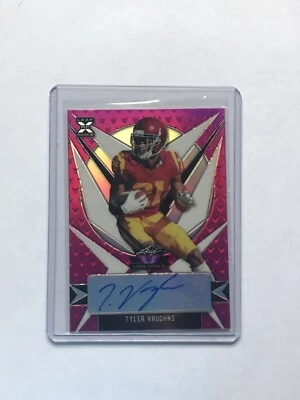 2021 Leaf Valiant Football TYLER VAUGHNS Auto #/15 Rookie Pink Prizm SP USC MINT - Image 1 of 2