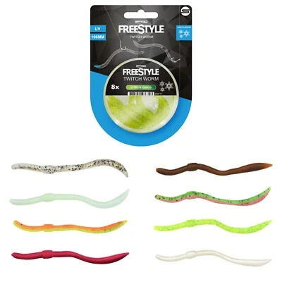Spro Freestyle Twitch Worm Inhalt 8 Stück schwimmend Gummi Wurm UV Schwimmend - Bild 1 von 4