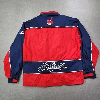 Vintage Pro Player Cleveland Indians Jacket Men Medium Red Navy Embroidered Logo - Image 1 of 4