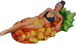 Luftmatratze Ananas  Aufblasbare Poolmatratze, Schwimmliege, Sommer 174 x 96 cm - Bild 1 von 3