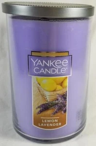 Yankee Candle LEMON LAVENDER Large 2-Wick Tumbler Jar Purple 22 oz Wax - Picture 1 of 5
