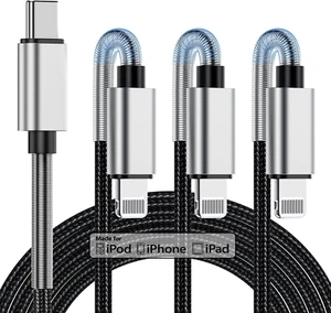 3Pack 10Ft Iphone Fast Charger Cable, [Apple Mfi Certified] Long USB C to Lightn - Picture 1 of 12