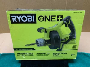 Ryobi P4002 18v One+ Hybrid 25' Drain Auger (Tool Only) Battery Or Plug In NEW - Picture 1 of 7