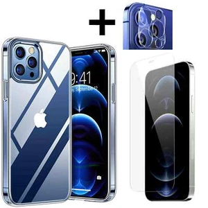 For Apple iPhone 12 Pro Max Clear Slim Case Cover,Camera, Screen Protector - Photo 1 sur 11