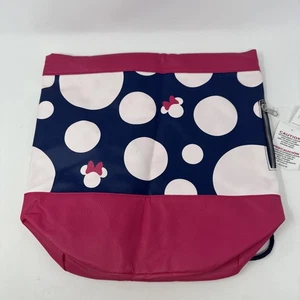 Disney Parks Mini Mouse Hobo Bag Backpack Polka Dot Pink Navy - Picture 1 of 5