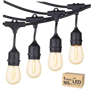  Außen Lichterkette LED Handelsqualität Terrassenleuchten mit 1W Dimmbar 105FT - Bild 1 von 7