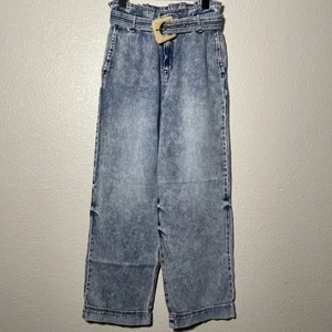 Sam Edelman Womens Rayne Paper Bag Blue High-Rise Denim Cropped Jeans 25 - Picture 1 of 5