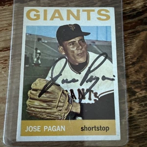 Jose Pagan Signed Authentic 1964 Topps San Francisco Giants Autograph - Picture 1 of 2