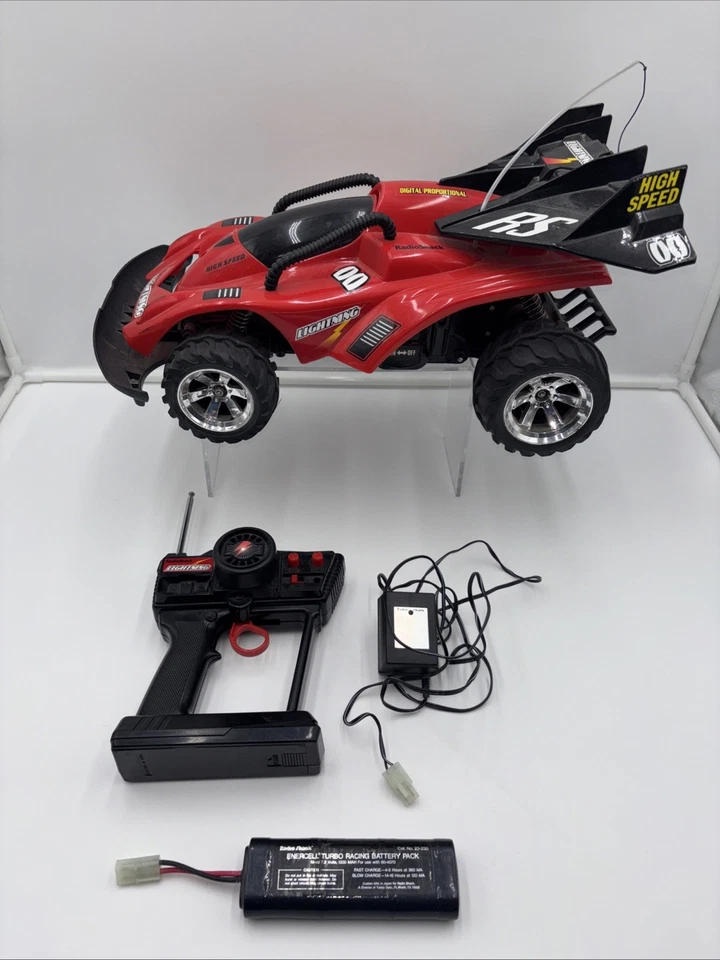Radio Shack RC Car Lightning High Speed Digital Proportional Car Complete Works! - Image 1 of 4