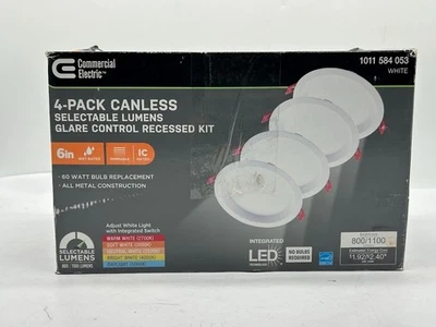 LED eléctrico comercial de 6 pulgadas, lúmenes de 2 niveles, deflector empotrado sin cantas ajuste CCT 4PK Foto 1 de 3
