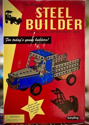 Schylling Steel Erector Builder Construction Set 16 Models 100% Complete + Box - Image 1 of 3