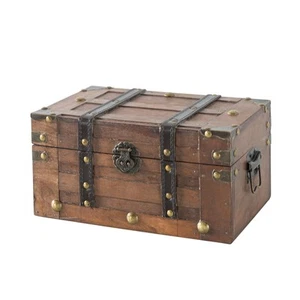 Alexander kleine hölzerne Schatztruhe - 11" x 7" x 5,5", Holz Aufbewahrungsbox mit... - Bild 1 von 7