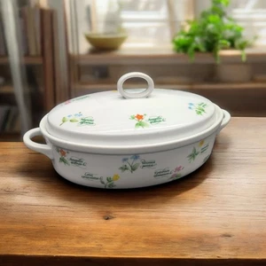 Anchor Ovenware Covered Casserole. FLORET PATTERN 1.5 Quart - Picture 1 of 6