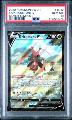 2022 Pokémon FA/Kricketune V #TG12 Silver Tempest Full Art Holo PSA 10 Gem Mint - Image 1 of 3