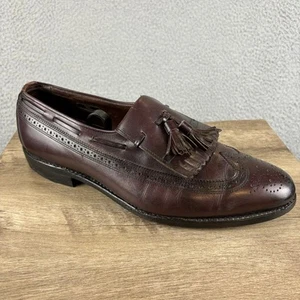 Zapato Mocasín Allen Edmonds Para Hombres 11 Arlington Borgoña Punta de Ala Kiltie Borlas - Imagen 1 de 13