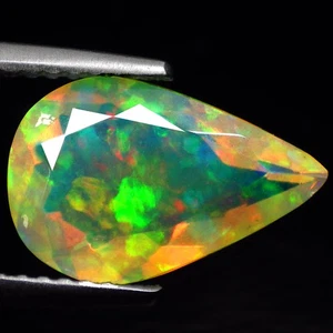 2.43 Ct Unbelivable Pear (12 x 8 mm)Peacock pattern Solid Fire Welo Natural Opal - Bild 1 von 7