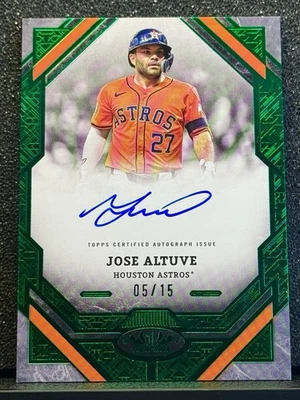 2025 Topps Tier One Tier One Auto Green Foil /15 Jose Altuve #T1A-JA - Image 1 of 3