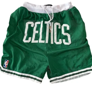 Boston Celtics Just Don Shorts Herren XL grün hergestellt in den USA NBA Mesh genäht - Bild 1 von 14