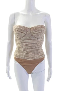 Cami NYC Womens Rozana Strapless Lace Corset Bodysuit Beige Size 4 - Picture 1 of 11