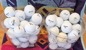 Assorted Brands Grade 3A / 2A Mixed Used Recycled Golf Balls Quantity 56 - Picture 1 of 3